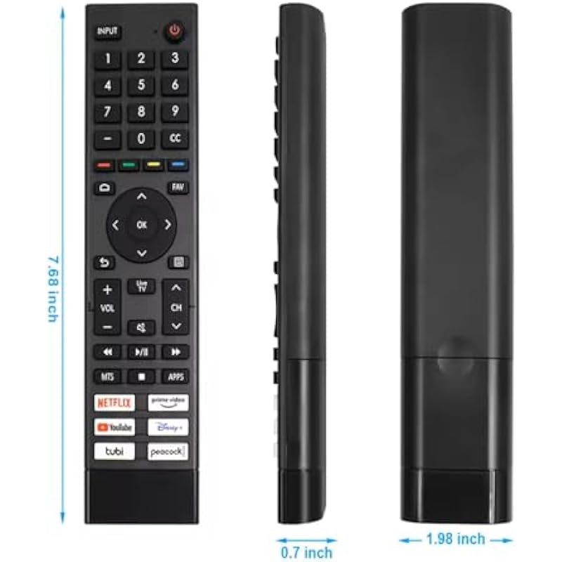 Upgraded ERF3J80H Replacement Smart TV Remote Fit for Hisense 4K UHD Android Smart TV 75A6G 70A6G 65A6G 60A6G 55A6G 50A6G 43A6G 55U68G 65U68G 55U6G 50U6G 65U6G 75U6G 50U68G 75U68