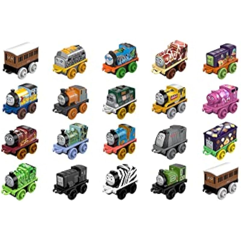 Thomas & Friends MINIS Toy Train Pack, Set of 20 Miniature Push-Along Engines and Railway Vehicles for Preschool Pretend Play