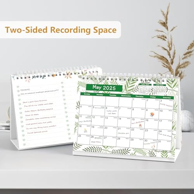 2024 Calendar, Desk Calendar 2024-2025, Monthly Desktop Calendar (Jan. 2024 – Jun. 2025, 10″ x 8.25″), Standing Flip Calendar with Thick Paper, Academic Year Standing Calendar with Planner Stickers