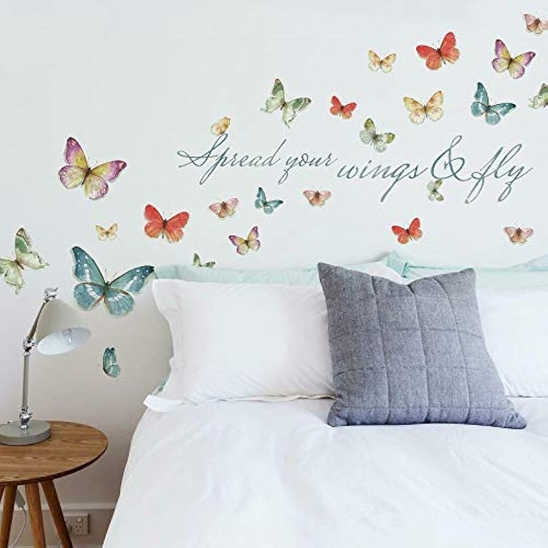 RoomMates RMK3263SCS Lisa Audit Butterfly Quote Peel and Stick Wall Decals