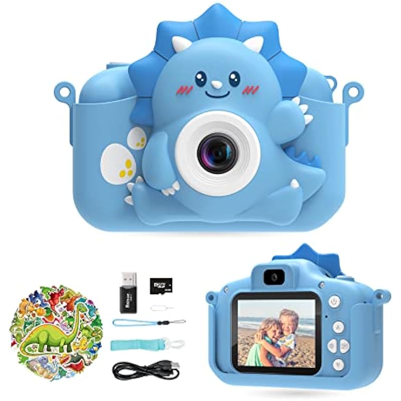 Kids Camera for Girls and Boys, HiMont Digital Camera for Kids with 32GB SD Card, 1080P Toddler Camera & Selfie Video Camera Suitable for Birthday & Christmas Toy Gift for Kids Age 3-10 (Blue)