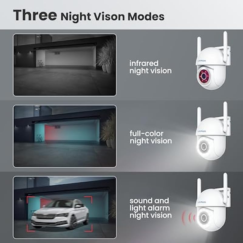 Little elf Outdoor Camera, 4MP Camera Surveillance Exterieur with 360° Motion Tracking, Home Security Cameras Wireless Outdoor with Color Night Vision, AI Motion Detection, 2-Way Audio, Siren, 2 Pack