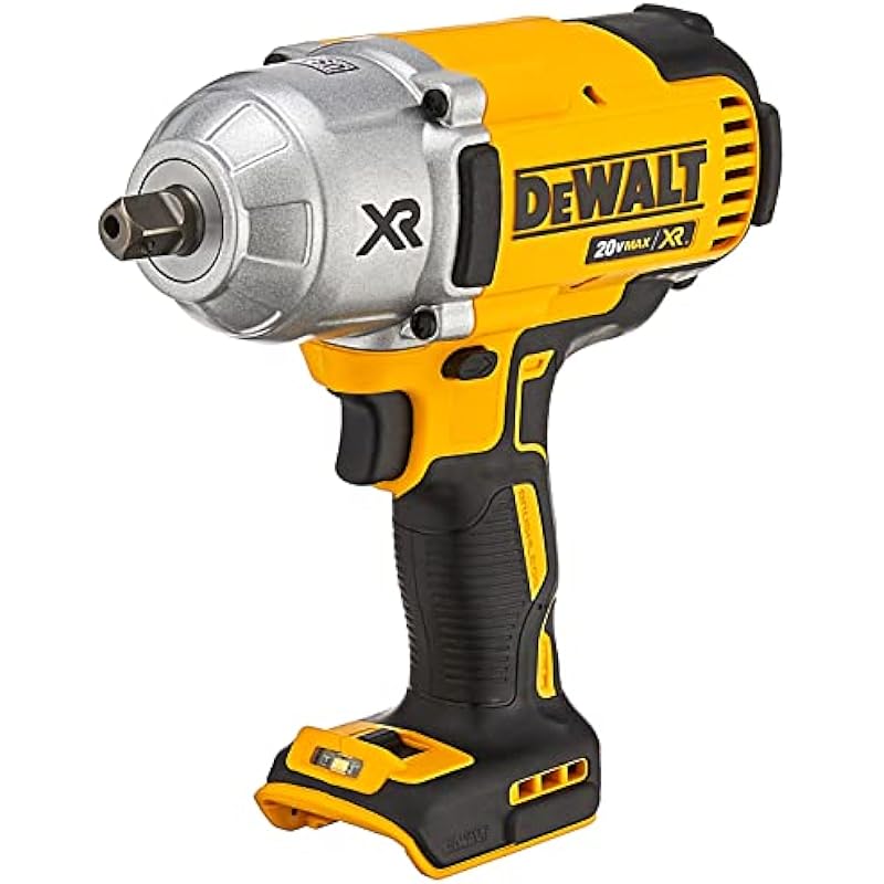 DEWALT 20V MAX XR Brushless High Torque 1/2″ Impact Wrench with Detent Anvil, Cordless, Tool Only (DCF899B)