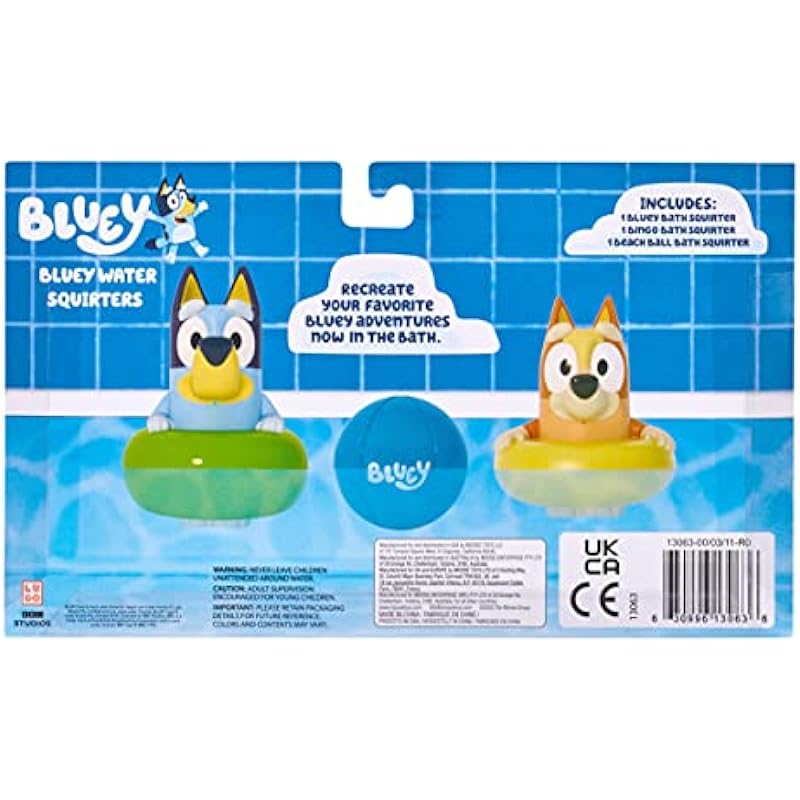 Bluey Bath Squirters 3-Pack Multicolor 13063, Small