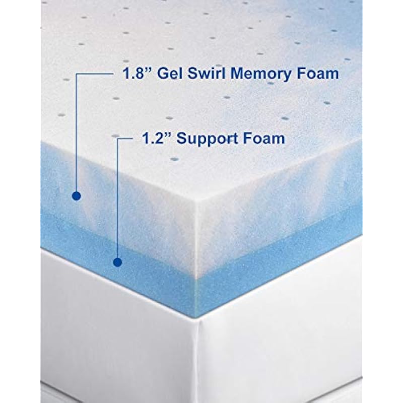 BedStory Mattress Topper Full, 3″ Memory Foam Mattress Topper Gel Foam Topper, Thick Bed Foam Topper – CertiPUR-US- Ventilated Design Surmatelas (Double-Layer, Full Size)