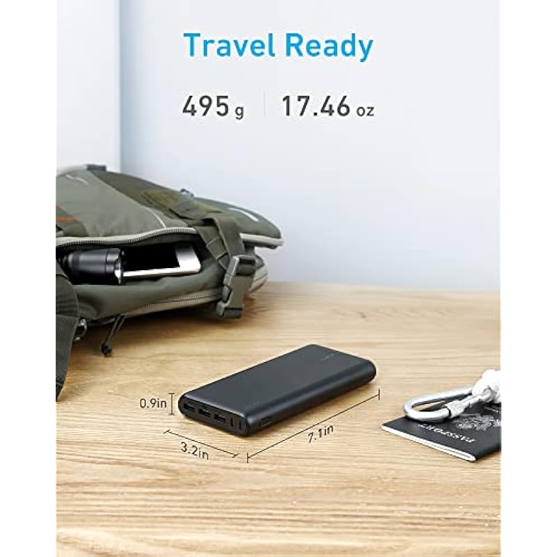 Anker Power Bank, 26,800 mAh External Battery with Dual Input Port and Double-Speed Recharging, 3 USB Ports for iPhone 15/15 Plus/15 Pro/15 Pro Max, iPad, Samsung, Android and Other Devices