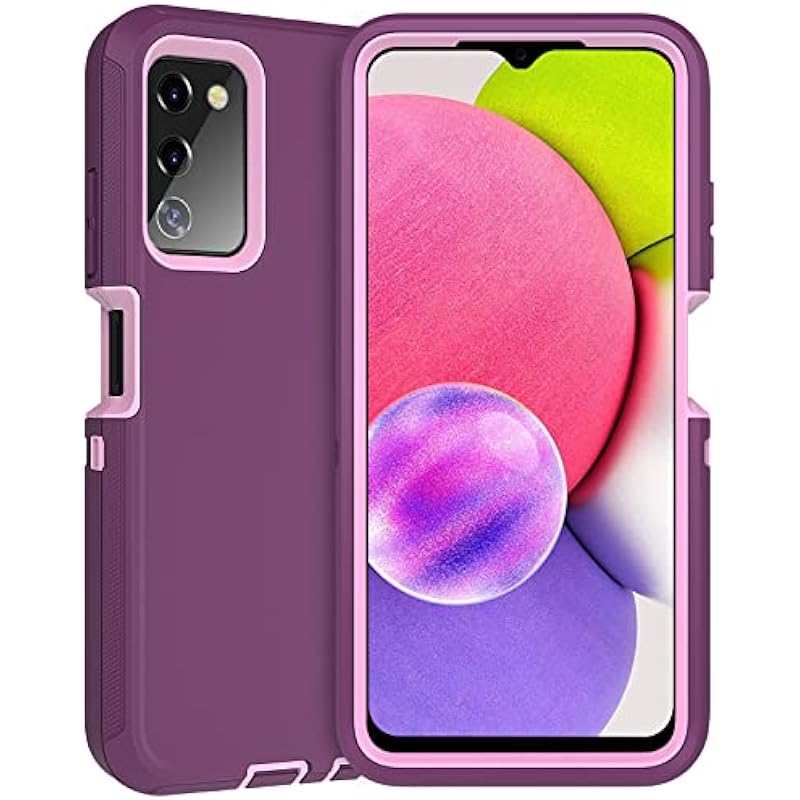 ottpluscase for Samsung Galaxy A03s Case, Samsung A03s Heavy Duty Shockproof Dustproof 3 in 1 Cover Soft TPU Hard PC Military Protective Tough Durable Phone Cover for Galaxy A03s – Purple