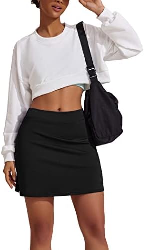 Ekouaer Women’s Golf Skorts Active Tennis Skirts Skorts 2 Layer Shirt Running Gym Athletic Skorts with Shorts