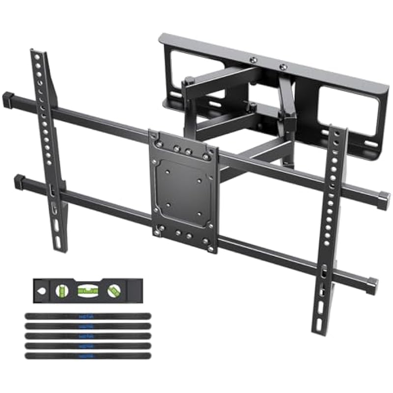 Suptek Full Motion TV Wall Mount for 32 to 84 Inch TV, Swivel and Tilt with Articulating Dual Arms, Max VESA 600X400mm, Holds up to 132lbs, Fits Max 16″ Wood Studs, MA01A