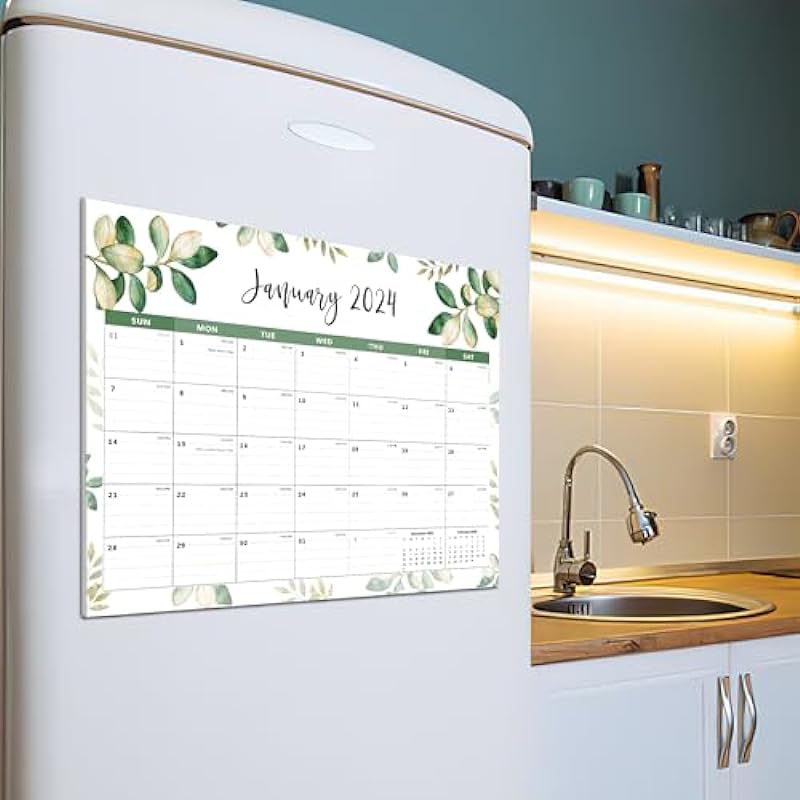 Magnetic Calendar for Fridge 2024 – Fridge Calendar Runs From Now to Dec 2024 – Refrigerator Calendar Perfect for Planning, Organizing, and Scheduling Your Life (15 x 12 Inches)