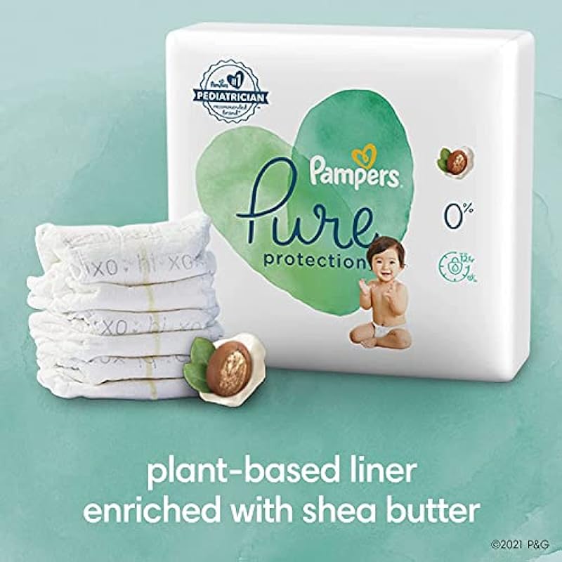 Pampers Diapers Size 1/Newborn, 116 Count – Pure Protection Disposable Baby Diapers, Hypoallergenic and Unscented Protection, Super Pack (Packaging & Prints May Vary)