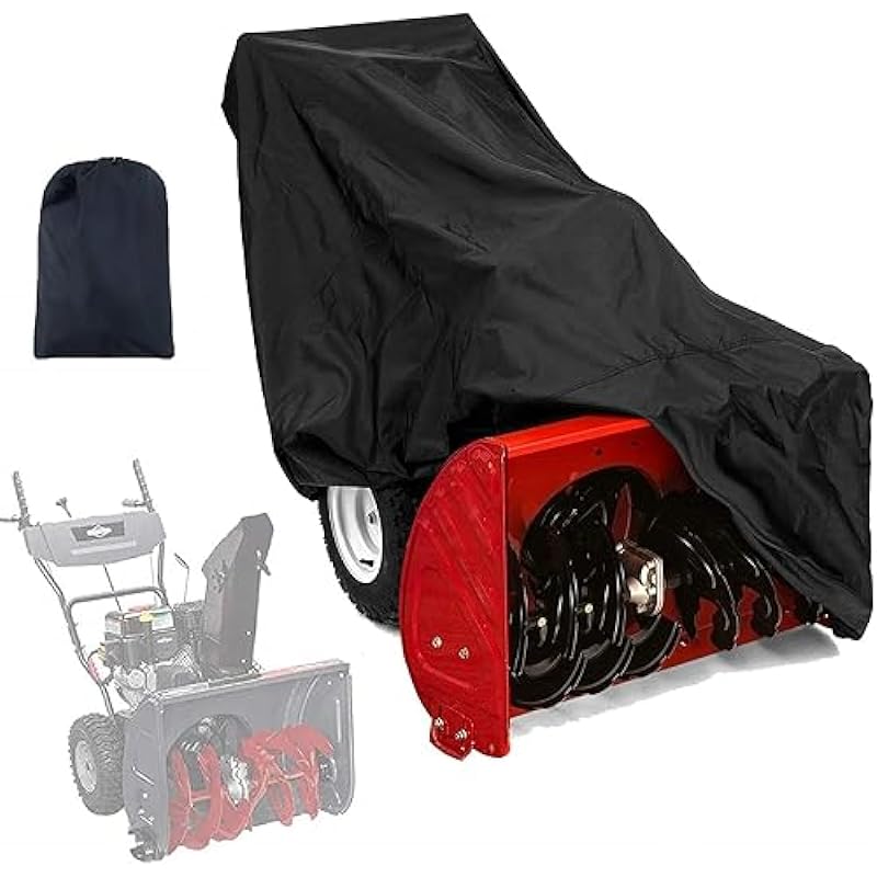 CGLEAM Snow Thrower Cover Waterproof Heavy Duty 420D Oxford Snow Blower Cover with Windproof Buckles and Elastic Cord for Outdoor Electric All Weather Protection Universal Size 55″ Lx44 Hx32 W