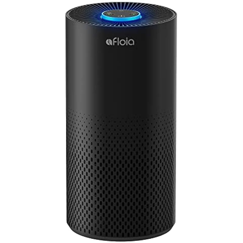Air Purifiers for Home Large Room Up to 1076 Ft², Afloia 3-Stage Air Purifier for Bedroom 22 dB, Air Filter for Pets Dust Dander Mold Pollen, Odor Smoke Eliminator, Kilo Black, 7 Colors Light