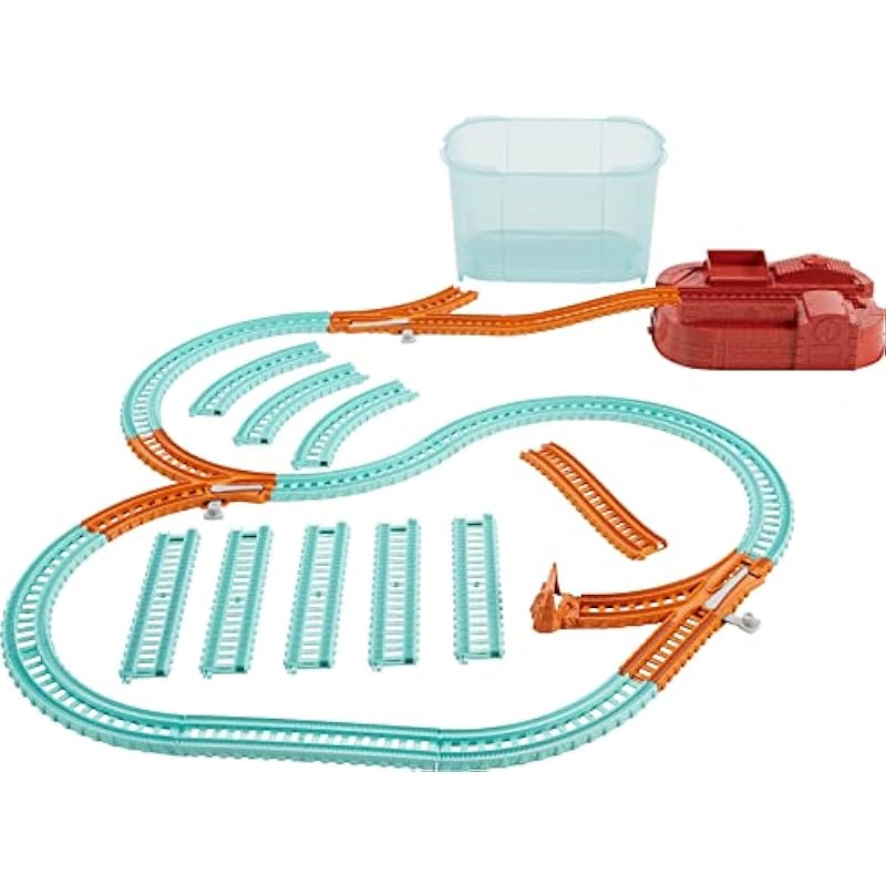 Thomas & Friends Toy Train Set for Kids Trackmaster Builder Bucket Storage Container with 25 Track & Play Pieces for Preschoolers