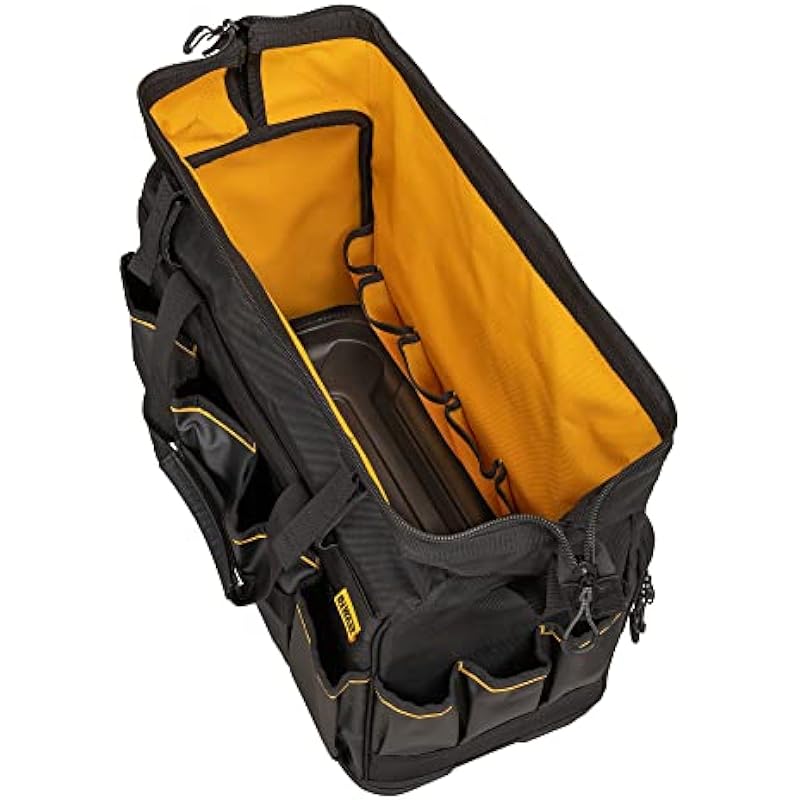 DEWALT 20 in. Pro Open Mouth Tool Bag, Water Resistant Compartment, 33 Pockets, Tough Fabric (DWST560104)