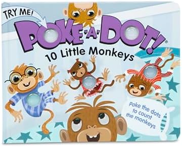 Melissa & Doug Children’s Book – Poke-a-Dot: 10 Little Monkeys (Board Book with Buttons to Pop) – Poke A Dot Books For Toddlers And Kids Ages 3+