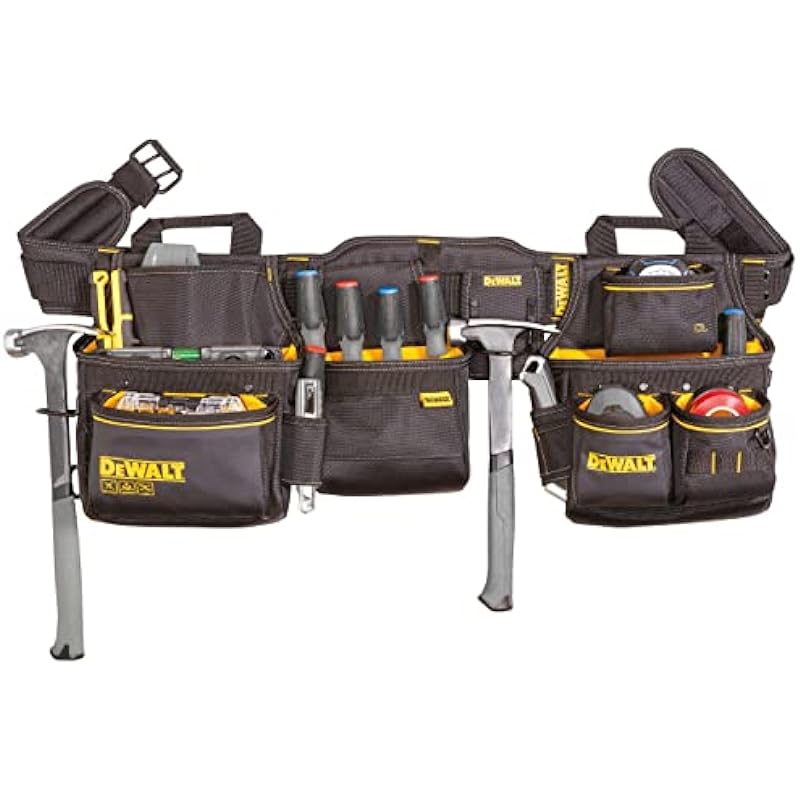 DEWALT Tool Rig Professional Tool Belt, 26 Pockets, Durable Design, Adjustable (DWST540601)