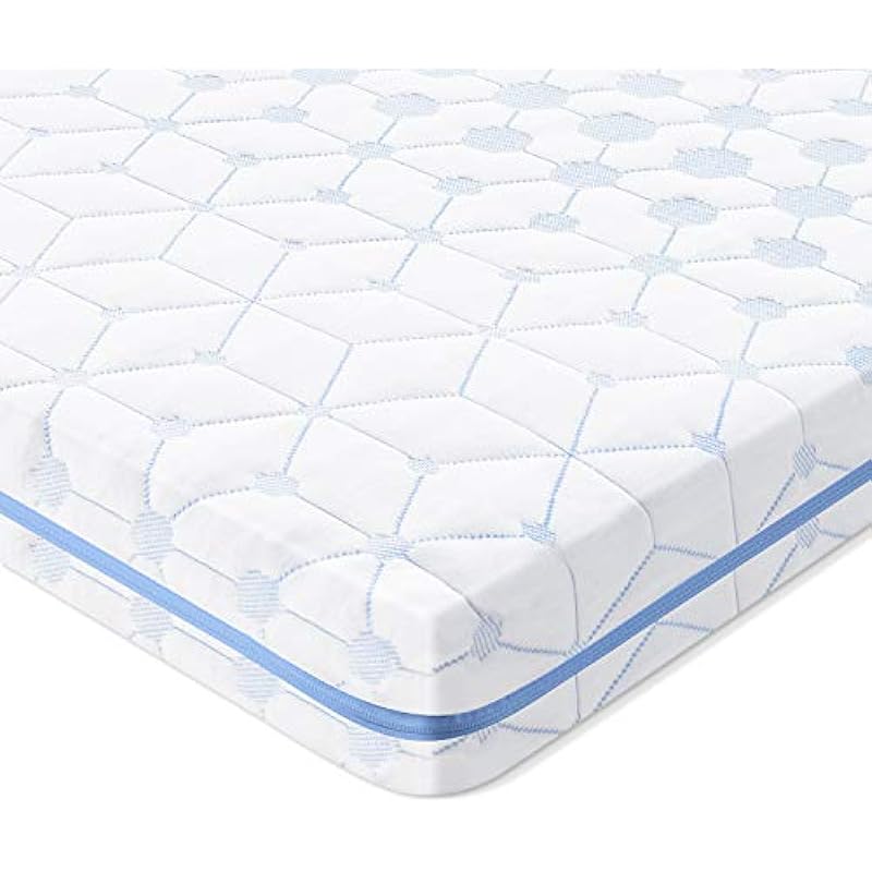 BedStory Mattress Topper Full, 4 Inch Gel Memory Foam Mattress Topper 7 Zone Ventilated Mattress Topper Double with Removable Foam Topper Cover with 4 Elasticated Bands, CertiPUR-US (54 x 74inch)