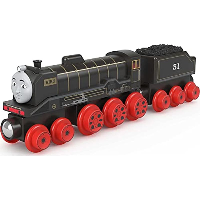 Thomas & Friends Wooden Railway Hiro Toy Train, Push-Along Engine and Coal Car for Kids Ages 2 and Up