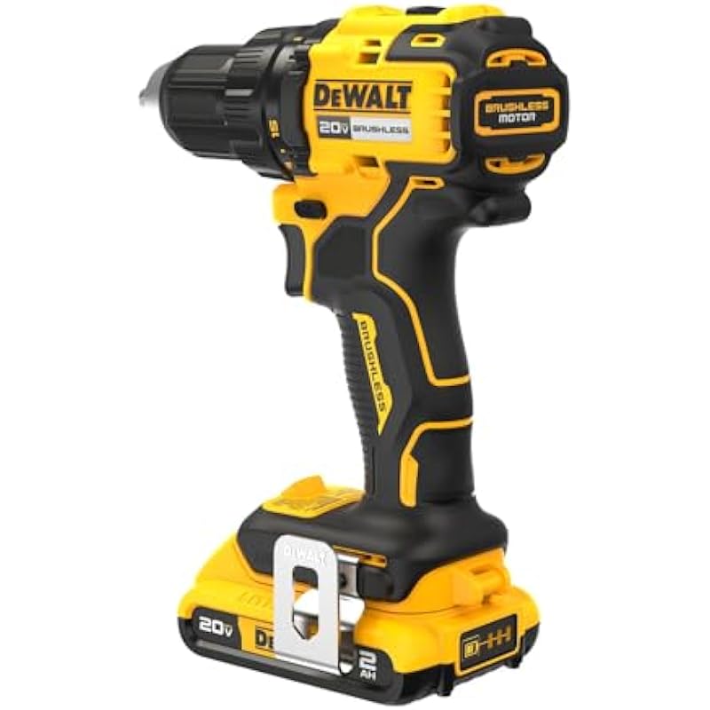 DEWALT 20V MAX Brushless 1/2 in. Cordless Compact Drill Driver Kit, Ratcheting Chuck, LED (DCD793D1)