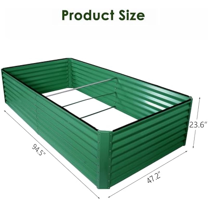 sogesfurniture Galvanized Raised Garden Bed, 8×4×2 FT Galvanized Planter Box, Outdoor Above Ground Planter Extra Large Garden Box Kits for Vegetables, Flowers, Herbs, BHCA-30QDDTPB04-GA