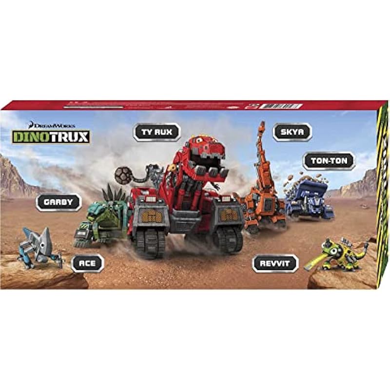 Dinotrux Multipack with 6 Character Toy Cars, Half Dinosaur & Half Construction Vehicle, Includes Ty Rux, Ton-Ton & Skya