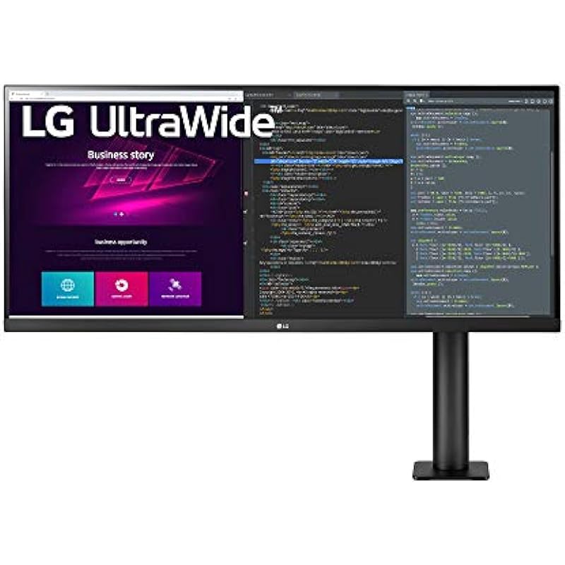 LG 34WN780-B UltraWide Monitor 34″ 21:9 QHD (3440 x 1440) IPS Display, HDR10, AMD FreeSync, 3-Side Virtually Borderless Design, Ergo Stand – Black