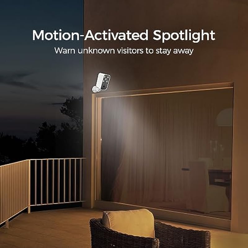 3-Link Wireless Security Camera Outdoor, Battery Powered with Solar Panel, Local&Cloud Storage with No Monthly Fee, Spotlight, AI Motion Detection, IR Night Vision, Two-Way Audio, Works with Alexa