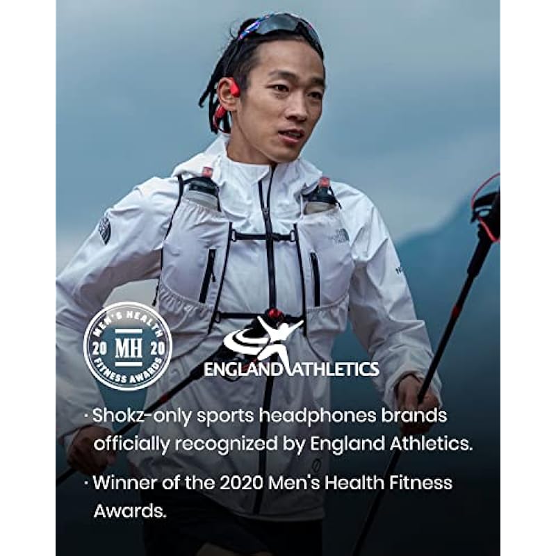 Shokz OpenRun – Open-Ear Bluetooth Bone Conduction Sport Headphones – Sweat Resistant Wireless Earphones for Workouts and Running – Built-in Mic, with Headband