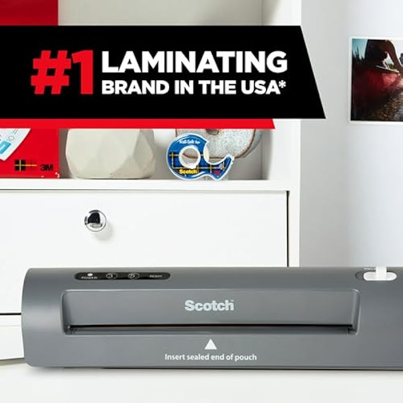 Scotch Thermal Laminator, 2 Roller System for a Professional Finish, Use for Home, Office or School, Suitable for use with Photos (TL901X), Silver/Black, TL901C