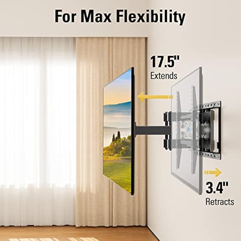 Mounting Dream TV Wall Mount for Most 32-65″ Flat Screen TVs, Full Motion TV Mount with Dual Swivel Articulating Arms, Easy for TV Centering, Max VESA 400x400mm, 99 lbs Loading MD2380