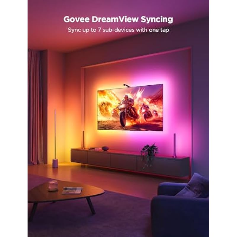 Govee TV Backlight 3 Lite with Fish-Eye Correction Function Sync to 75-85 Inch TVs, 16.4ft RGBICW Wi-Fi TV LED Backlight Strip with Camera, Voice and APP Control, Adapter