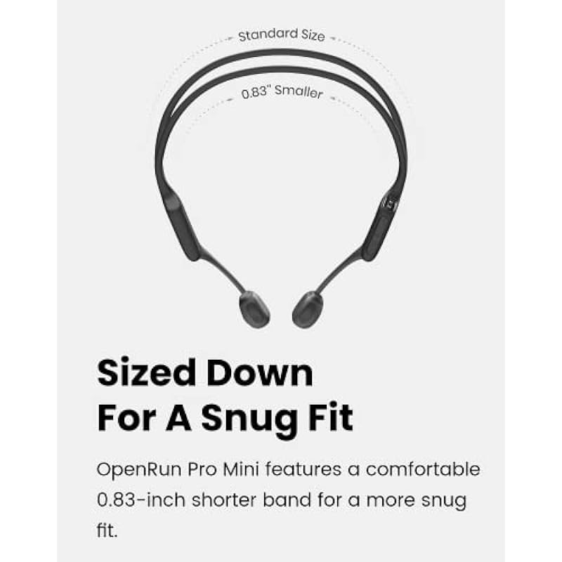 Shokz OpenRun Pro Mini Premium Bone Conduction Open-Ear Bluetooth Sport Headphones – Sweat-Resistant Wireless Earphones for Workouts and Running – Built-in Mic, with Headband
