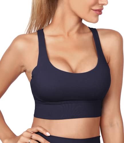 Grace Form Sports Bra for Women, Strappy Padded Medium Support Yoga Bra Workout Bra for Women