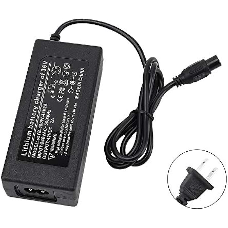 YuZhixuanus 42V 2A Power Adapter PowerFast 3-Prong Inline ConnectorBattery Charger for Pocket Mod, Sports Mod, and Dirt Quad1