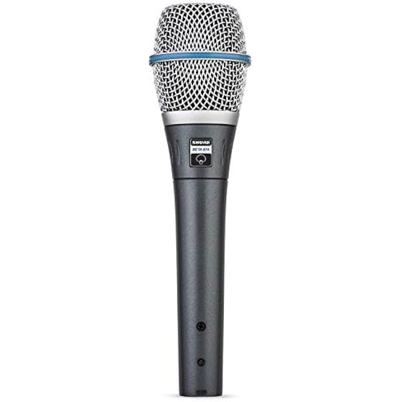 Shure BETA 87A Studio Grade Vocal Microphone with Built-in Pop Filter – Single Element Supercardioid Condenser Mic with A25D Mic Clip and Storage Bag, Ideal for Studio Recording and Live Performances