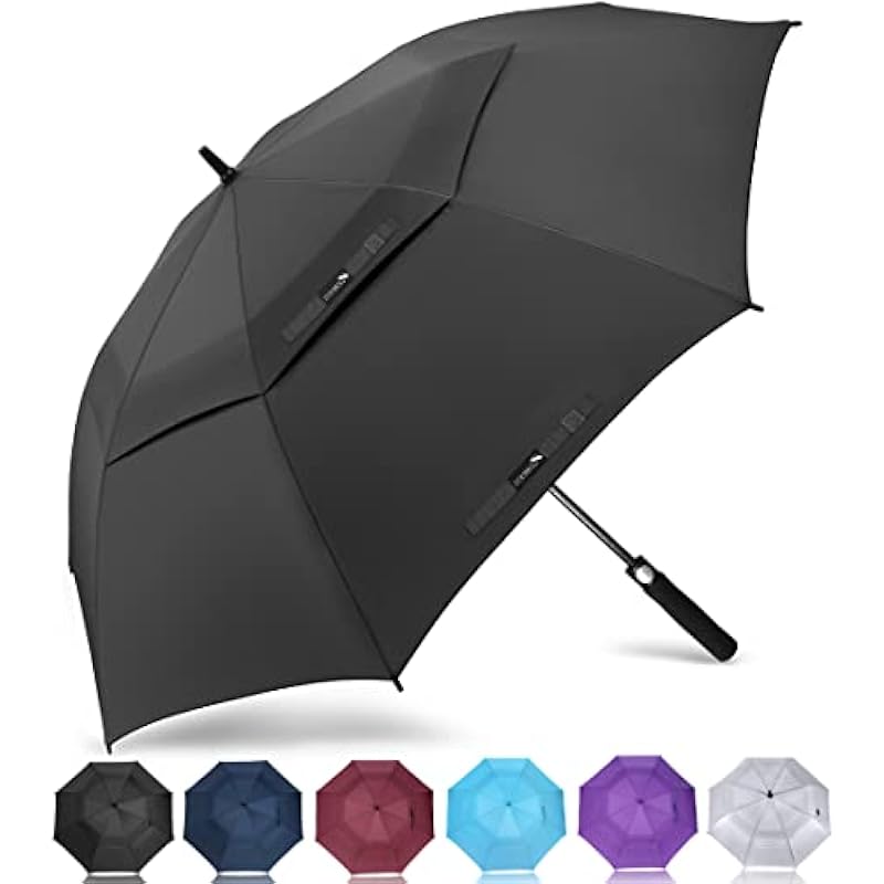 ZOMAKE Extra Large Golf Umbrella 51/54/62/68 Inch – Grand Parapluie de Golf Automatic Open Double Canopy Vented Oversize Men’s Golf Umbrellas for Rain Windproof Stick Umbrellas