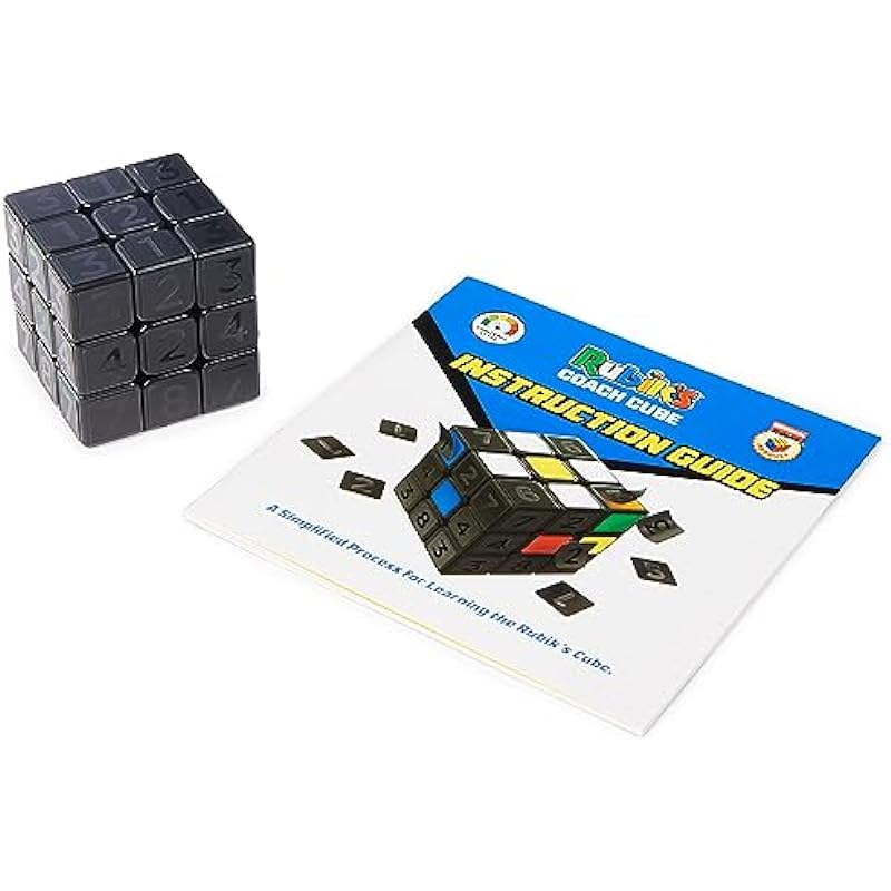 Rubik’s Coach Cube, Learn to Solve 3×3 Cube with Stickers, Guide, & Videos | Stress Relief Fidget Toy | Adult Toy Fidget Cube | for Ages 8 and up