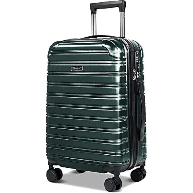 Feybaul Luggage Suitcase PC+ABS with TSA Lock 14+20inch (Green, 20inch)