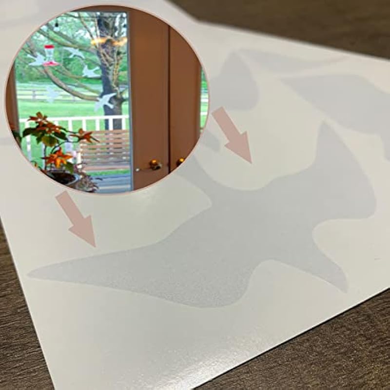 Anti-Collision Window Bird Stickers Decals Glass Door Protect and Save Bird Strikes (Clear)