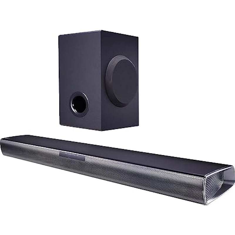 LG SQC1 Bluetooth 2.1 Channel 160W Soundbar with Wireless Subwoofer, Remote and Optical Connection – Black