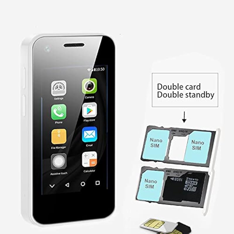Super Small Mini Smartphone 3G Network 2.5 Inch Mini Phone The World’s Smallest Cell Phone Unlocked Kids Phone Pocket Cellphone (White)
