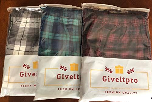 GIVEITPRO- 3 Saver Pack-100% Cotton Flannel Pajama Pant Pajama Bottoms-Yarn-dye Woven