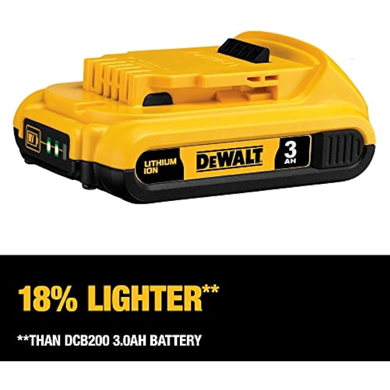 DEWALT 20V MAX Battery Pack with Charger, Multi, 3-Ah (DCB230C)