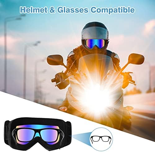 Lievermo Dirt Bike Goggles, Motorcycle Goggles 2 Pack ATV Goggles Riding Goggles Ski Goggles Windproof Glasses Racing Goggles