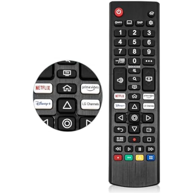 New AKB76040302 Universal Remote Control for LG TV NanoCell 4K 8K Smart TV with Netflix/Prime Video/Disney/LG Channels Button