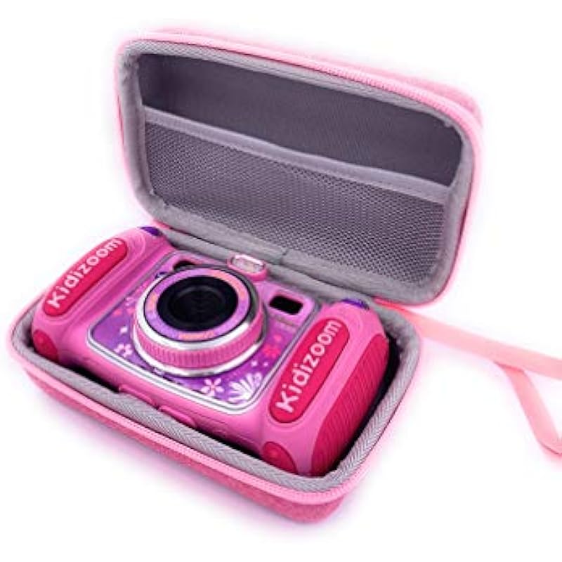 Xcivi Hard Carrying EVA Case for VTech Kidizoom Camera for Kids – Compatible with VTech KidiZoom Duo Selfie Cam, Twist Connect, Duo 5.0, Duo Dx, Pix and More (Pink)