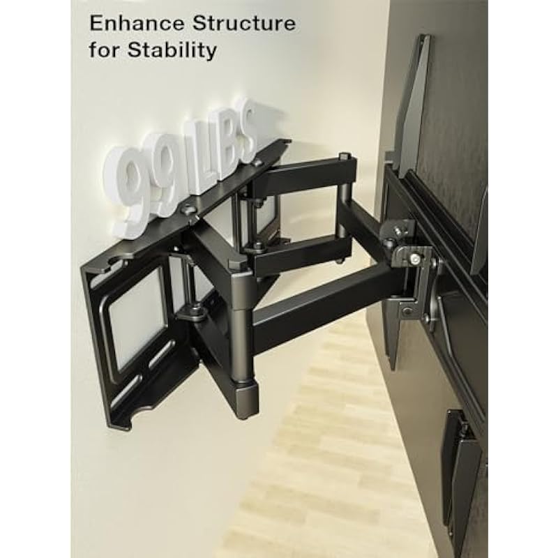 USX MOUNT Full Motion TV Wall Mount for Most 32-70 inch TVs up to 99 Lbs, Wall Mount TV Bracket with Articulating Swivel Tilting, TV Mount Fit 12″ 16″ Wood Studs, Max VESA 400x400mm, XMM903