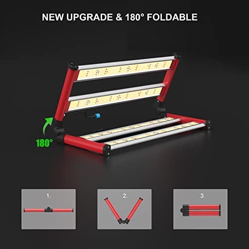 AGLEX 240W LED Grow Lights UV IR Grow Lights for Indoor Plants with LM281B Diodes Daisy Chain Foldable & Dimmable Full Spectrum Commercial Hydroponic Growing Lamp 3×3/4×4 Grow Tent