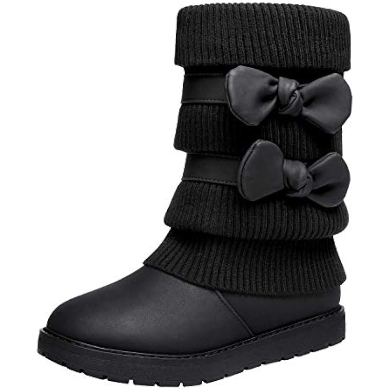 DREAM PAIRS Girl’s Winter Snow Boots Faux Fur Lined Mid Calf Shoes